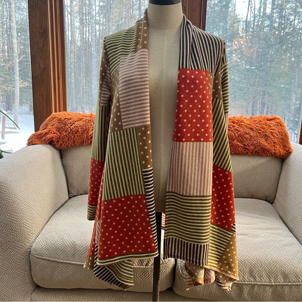 Polka Dot Striped Printed Cardigan